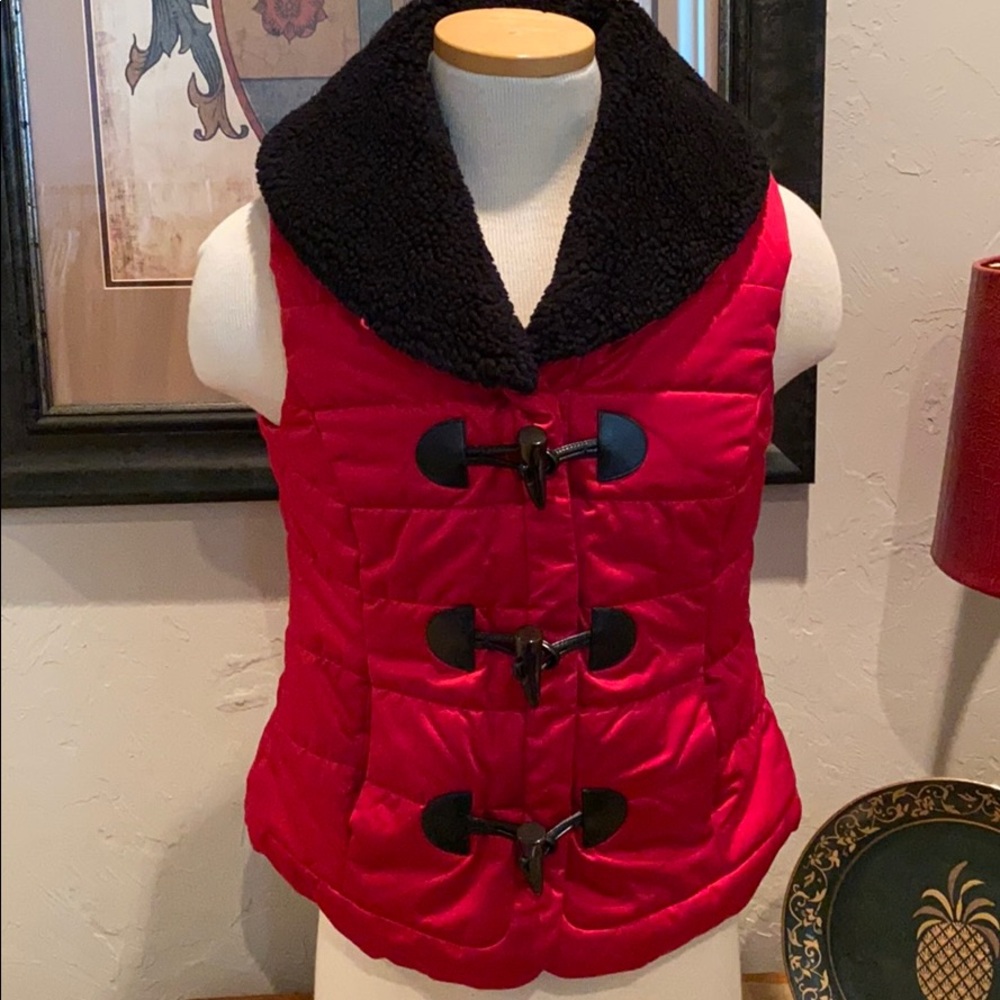 Lauren Ralph Lauren Sherpa Collard Puffy Vest EUC